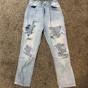 KanCan Light Blue Distressed Straight Leg Jeans
